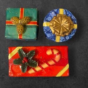 Jasco Christmas Packages Vintage Candles Set of 3 Unused Various sizes